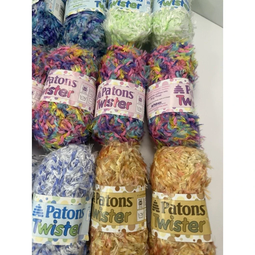 Patons Twister Yarn Super Bulky Lot Of 12 Fruit Loops Blueberry Sungold Lime +